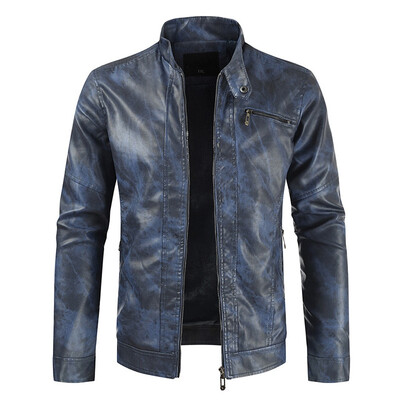 

Toponeto Men Winter Casual Leather Jacket Zipper Long Sleeve Coat Top Blouses