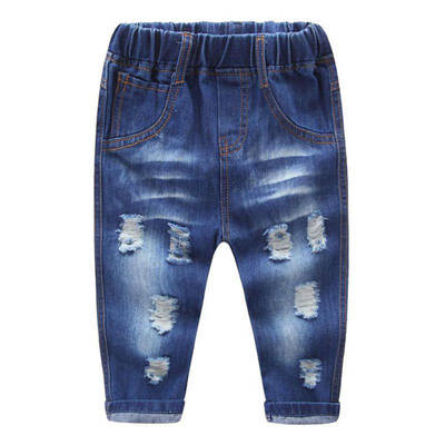 

Summer New arrival Baby Boys Girls Pants Toddler Jeans Clothes Kids Broken Cool Washing Denim Pants oyfy