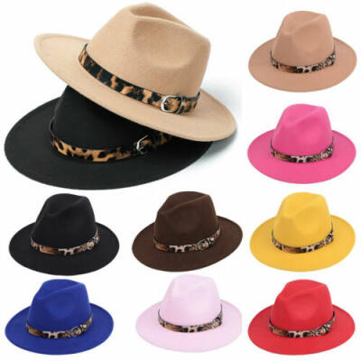 

Mens Womens Fedora Hat Wide Brim Panama Hats Bucket Dress Trilby Jazz Hats