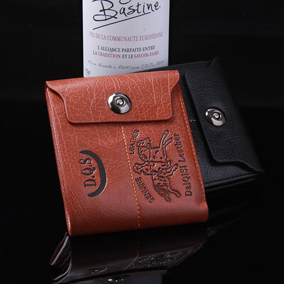 

Mens short wallet business first layer cowhide wear cross section two fold clip