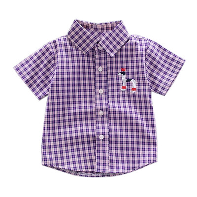 

Toddler Plaid Shirts Summer Outfits Baby boy Short Sleeve Tops Children Plaid Print Button Shirts Kids Blouses Shirt
