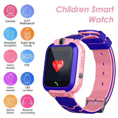 

S12A Multifunctional Kids Children Smart Watch Tracker Intelligent Band Sensitive 144" Touch Screen Compatible for Android IOS P