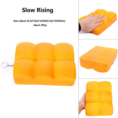 

YIWULASimulation Toast Bread Slow Rising Squeeze Relieve Stress Toy Key Pendant