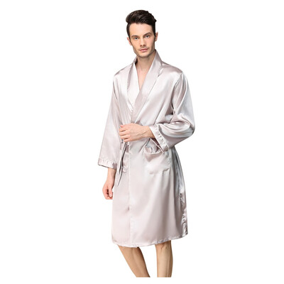 

Toponeto Mens Long-sleeved Solid Color Suit Foreign Trade Home Service Pajamas