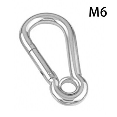 

5xOutdoor 304 Stainless Steel Carabiner Ring Key Chain Clip Hook Outdoor Buckle