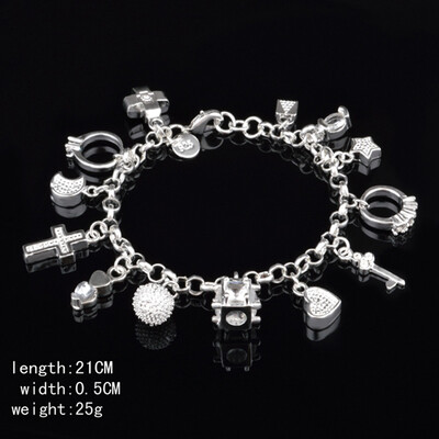 

New Ladies Fashion Jewelry Silver Plated Bracelet Christmas Gift