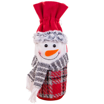 

Red Wine Bottle Cover Bags Christmas Dinner Table Decoration Home Party Decors