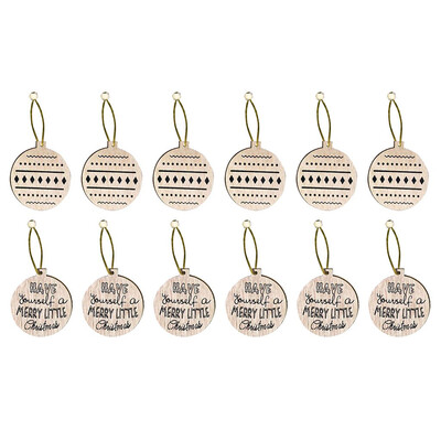 

Gobestart Christmas Snowflakes Wooden Pendants Christmas Tree Ornaments Home Decor 12Pcs
