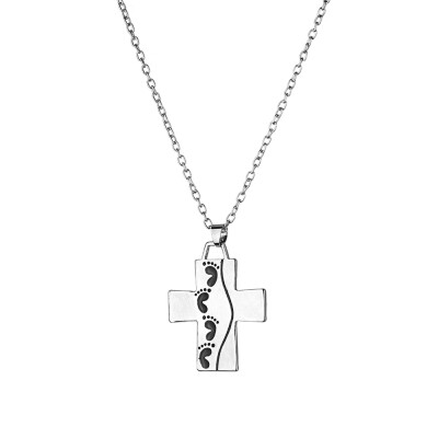 

Dripping Oil Dog Claw Foot Print Foot Modeling Necklace Cross Man Letter Pendant For Male Female Chain Necklace