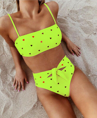 

Heart Women Girl Padded Push-up Bikini Bra Set High Waist Swimsuit Bathing Suit Swimwear Beachwear