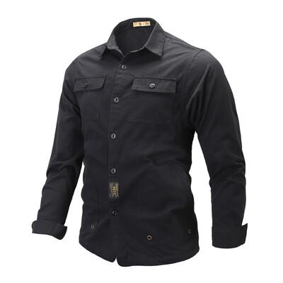 

Tailored Mens Casual Fashion Military Pure Color Pocket Long Sleeve T-shirt Top Blouse