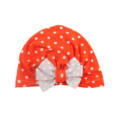 

New Baby Cotton Hat For Girls Boys Newborn Dot Printed Bowknot Hats Accessories Photography Props