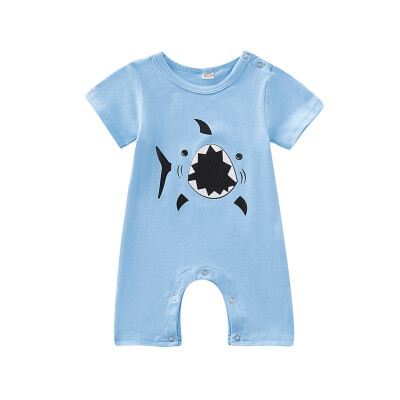 

Infant Baby Boy Cartoon Print Short Sleeve Rompers Kids Children Boys Jumpsuit Newborn Clothes