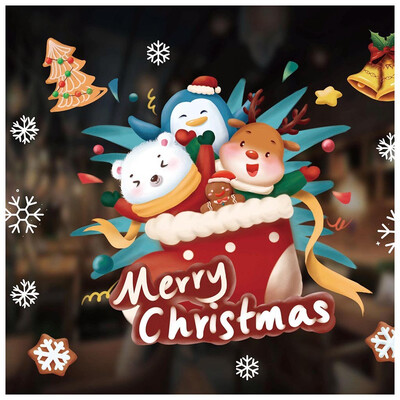 

Gobestart Merry Christmas Window Wall Sticker Decoration Decal Home Decor Xmas