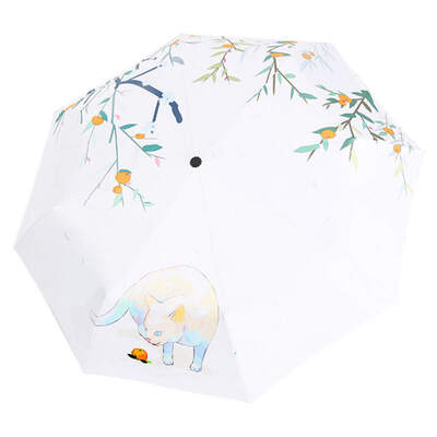 

Summer 3 Folding 8 Bones Portable Travel Umbrella Windproof Double Purpose For Sun Protection And Rain