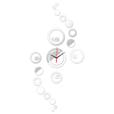 

Gobestart Wall Clock 3D DIY Circle Pattern Stickers Hour Modern Mirror Design Art Watches