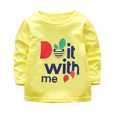 

Autumn T-Shirts Baby Boys Long Sleeve T-Shirts Kids Girls Cartoon Letter Printed Tops Tees Blouse