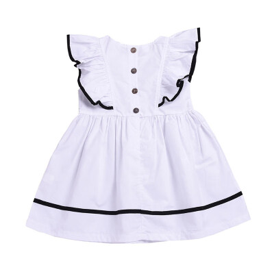 

Summer cute Baby Girls Dress Flare Sleeve Kids dress Sleeveless Pageant Sundress