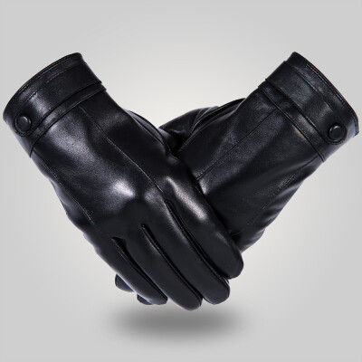 

Beinuo BETONORAY leather gloves mens winter warm windproof driving riding touch screen cotton gloves women plus velvet thickening cycling business mens gloves gift box classic  code