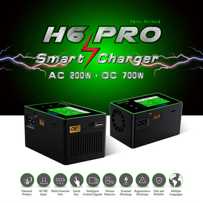 

HOTA H6 Pro Lipo Battery Charger AC 200W DC 700W Fast Balance Charger for LiHV LiPo LiFe LiIon Lixx NiZn NiCd NiMH Lead Acid Batte