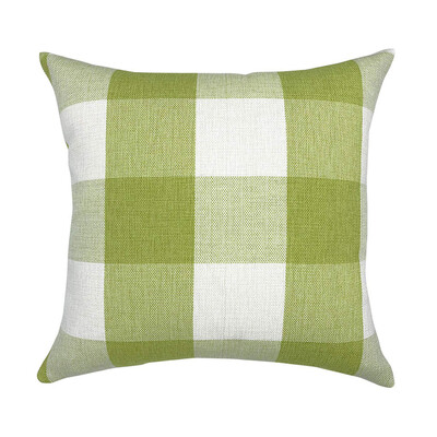 

〖Follure〗Striped Plaid Linen Pillowcase Upholstered Sofa Cushion Cover 18x18In
