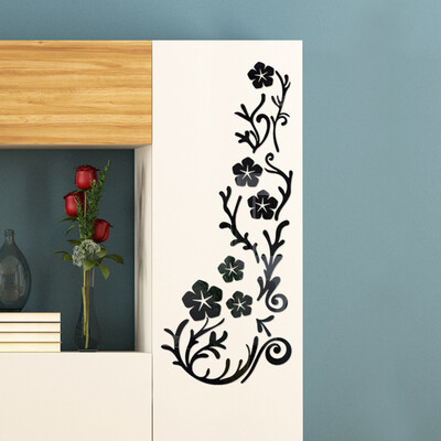 

Gobestart 3D Mirror Flower Art Acrylic Mural Decal Removable Wall Sticker Room Decor