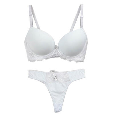 

Sexy Women Underwear Solid Vs Sexy Thong Bra Plus Sets Lingerie Suit Lace Bra And Female Panties Push Up 80 85 90 95B Bra Set