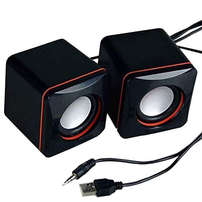 

Mini Portable Compact Stereo Small Square 35 mm Audio Jack Laptop Desktop Computer USB Speaker For PCPhonesMP3MP4