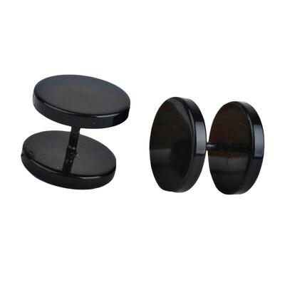 

1 Pair Fashion Brand Round Multi-size Black Stainless Steel Earrings Mens Punk Gothic Stud Earrings For Men