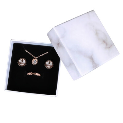 

1pcs White Good Different Size Marbling Kraft Paper Box For EarringRingBraceletNecklace Jewelry Gift Bag Box