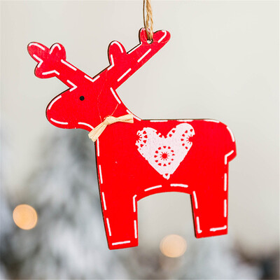 

Toponeto Wooden Mini Christmas Tree Deer Hanging Pendant Ornaments Christmas Home Decor