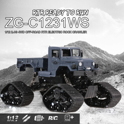 

ZEGAN ZG-C1231W 112 24G 4WD RTR RC Military Car Amphibious Waterproof Desert Rock Crawler for Kids