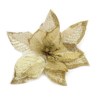 

Christmas Poinsettia Nice Flower Bow Clip Xmas Tree Wedding DIY Party Decor