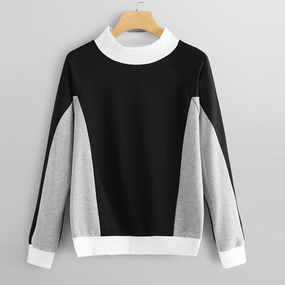 

Tailored Fashion Women Casual Loose Long Sleeve Pullover Patchwork Sweatshirt Top Blouse