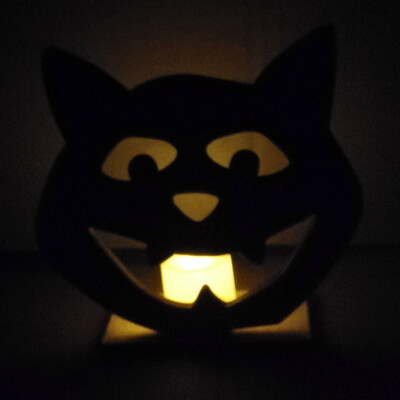 

Gobestart Halloween DIY Wooden Candle Light Vintage Halloween Party LED Decorative Lamp