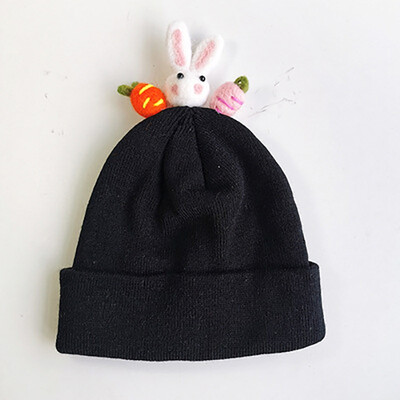 

Infantile Autumn Winter Baby Cute Hats Kids Wool Cartoon Knitted Hemming Caps Headwears 1-5Y