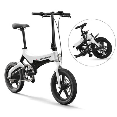 

16 Inch Folding Electric Bicycle Power Assist Moped Electric Bike E-Bike 250W Motor&Dual Disc Brakes