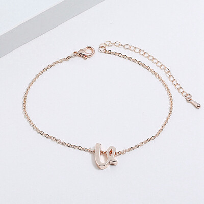 

Initial Bracelet Cursive Letter Bracelet Personalized Jewelry Bridesmaid Funny