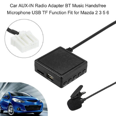 

Car AUX-IN Radio Adapter BT Music Handsfree Microphone USB TF Function Fit for Mazda 2 3 5 6