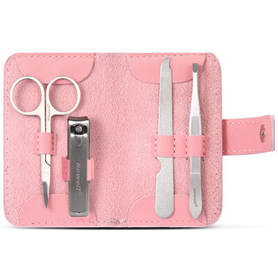 

Korea Kowell Han Kewei stainless steel nail clipper set anti-splash nail scissors personal care repair capacity combination 4 piece set KB408 pink