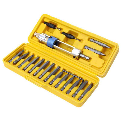 

20Pcs Multi Screwdriver Sets Half Time Drill Driver Updated Version 16 Different Kinds Head With Countersink Bits Allen Wrench
