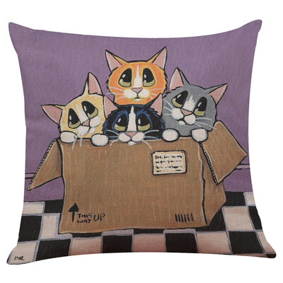 

〖Follure〗Cute Cat Sofa Bed Home Decoration Festival Pillow Case Cushion Cover