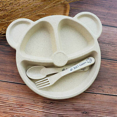 

3PcsSet Baby bowlspoonfork Feeding Food Tableware Cartoon Bear Kids Dishes