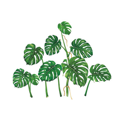 

Tropical Green Plant Leaves Wall Sticker Decal Removable Waterproof Easy Peel & Stick