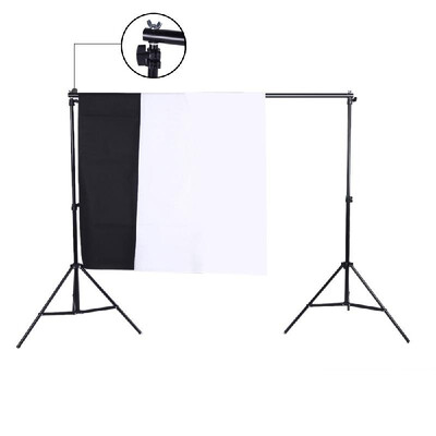 

Photo Studio Kit Set Backdrop Stand with Storage Bag Black White Nonwoven Backdrops&Mini Clips