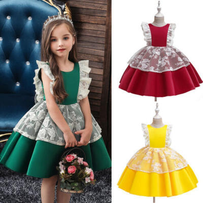 

Princess Toddler Baby Girl Dress Lace Bowknot Pageant Party Tutu Dress Clothes