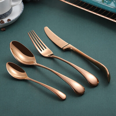 

Toponeto 4PCS Set Stainless Steel Upscale Dinnerware Flatware Cutlery Fork Spoon