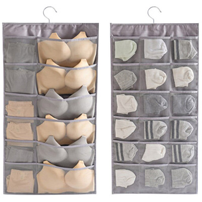 

Qingwei simple double-sided hanging bag underwear storage bag wardrobe door storage bag gray 1 pack
