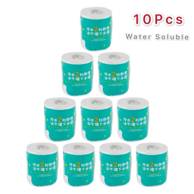 

10 Rolls 4 Layer Water Soluble Roll Paper Home Toilet Paper Towel Household Health Toilet Paper