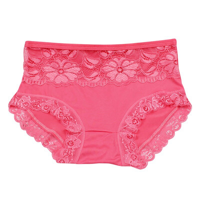 

Women Abdominal Panties Seamless Sexy Stretch Mid Waist Breathable Lace Hollow Briefs